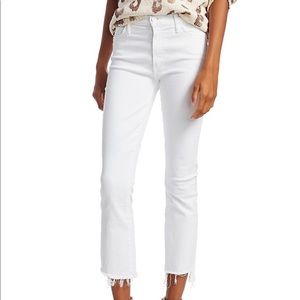 Mother The Insider High-Rise Step Frayed-Hem Stretch Boot-Cut Jeans